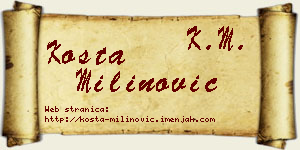 Kosta Milinović vizit kartica